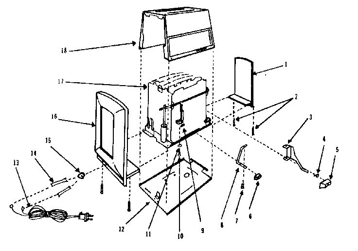 Replacement Parts Diagram and Parts List for T310AL  Proctor Silex Toaster